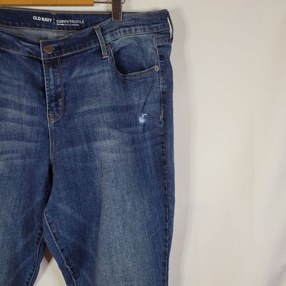 Sold Out Style Old Navy Curvy Fit Blue Skinny Denim Jeans - Picture 8 of 13